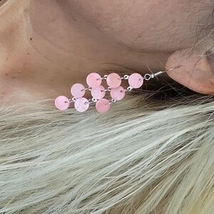 PEARLY PINK CHANDELIER DROP EARRINGS